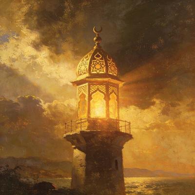 faro-dorato-stilizzato-con-motivi-geometrici__19437